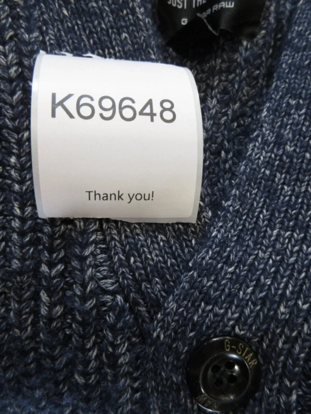 G Star Raw Sweater Small Wool Blend Cardigan Ribbed Chunky Heavy Thick